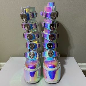SOLD YRU Dune Alien Platform Boots in Atlantis